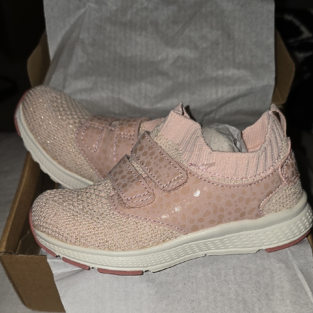 Sparkly Pink Kids Sneakers - Picture 1 of 5